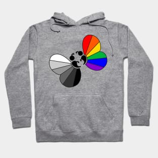 Gray Scale Rainbow Semicolon Butterflies Hoodie